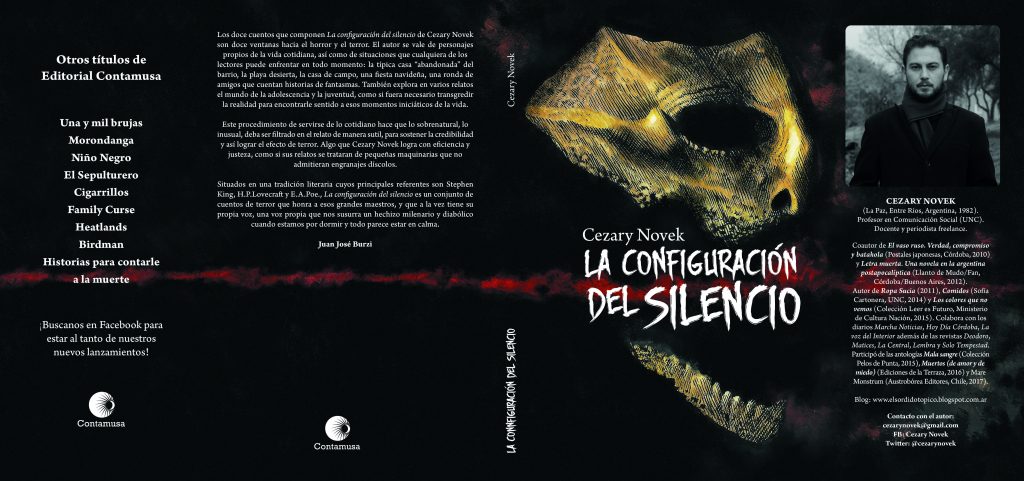“La configuración del silencio”. Nueva obra de literatura de terror argentina. TAPA la configuración del silencio