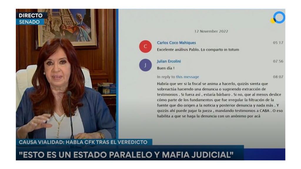 “Esto no es lawfare. Es un Estado paralelo y una mafia judicial” CFK_OK